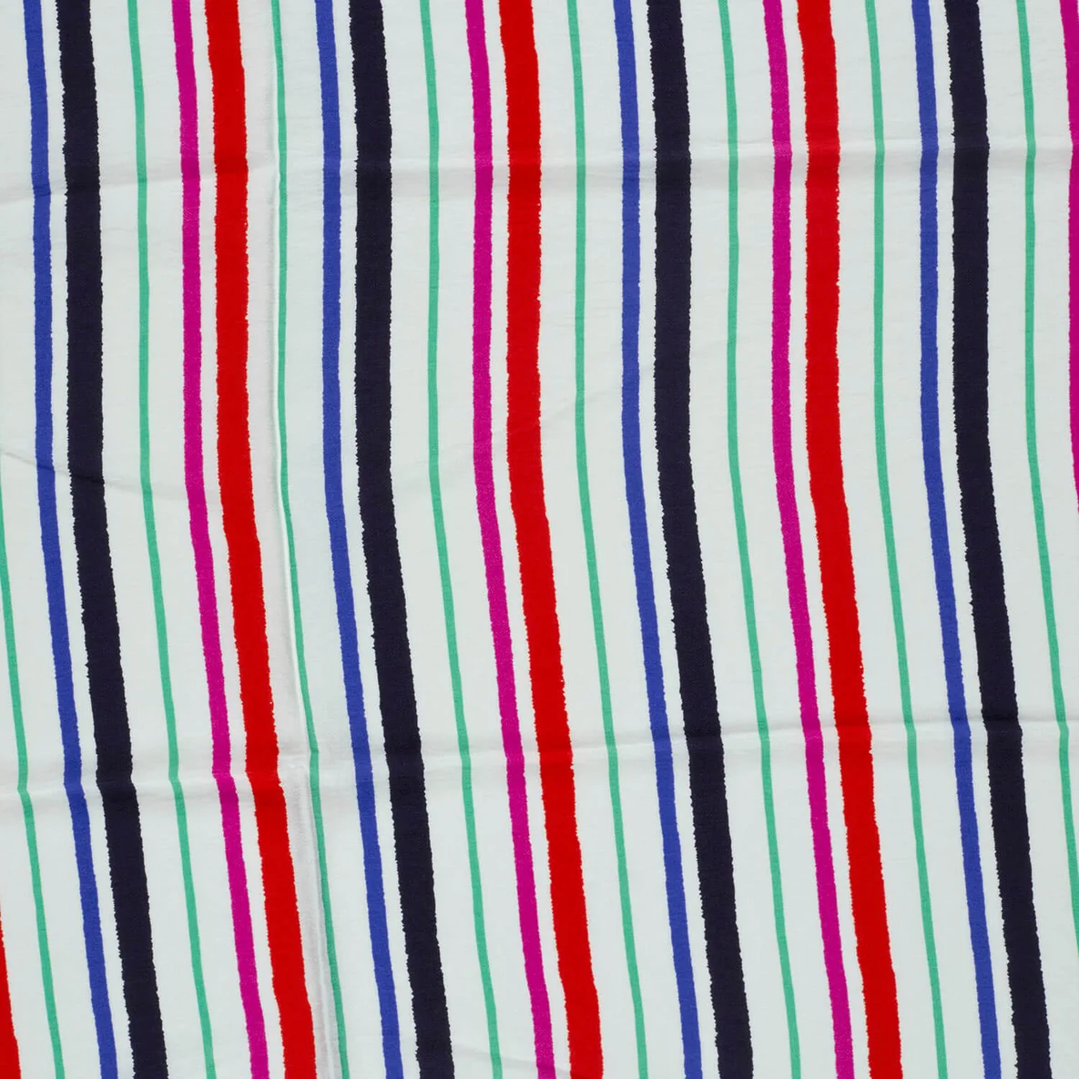 Viskose Crepe Streifen Mix Weiß Navy