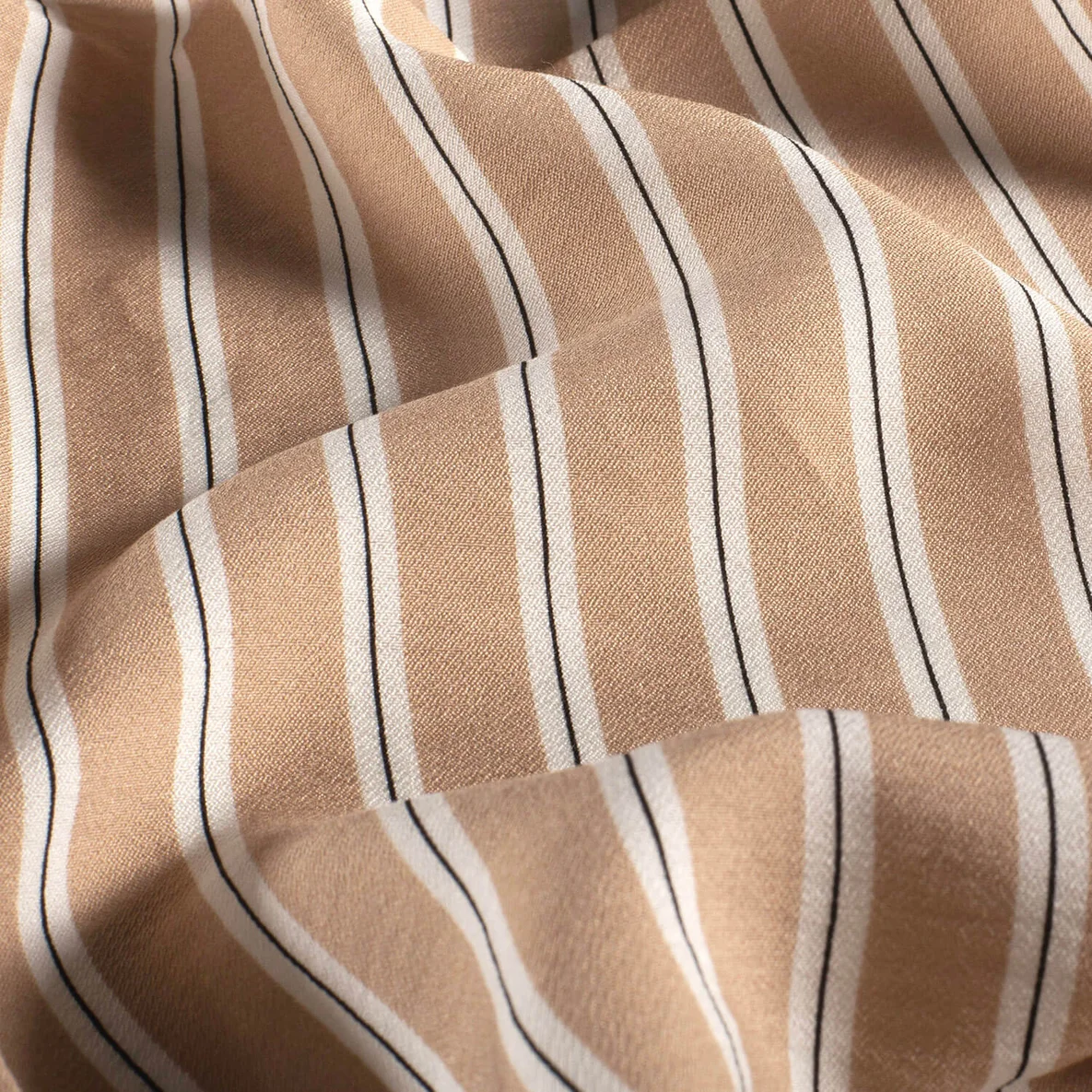Viskose Crepe Streifen Sand
