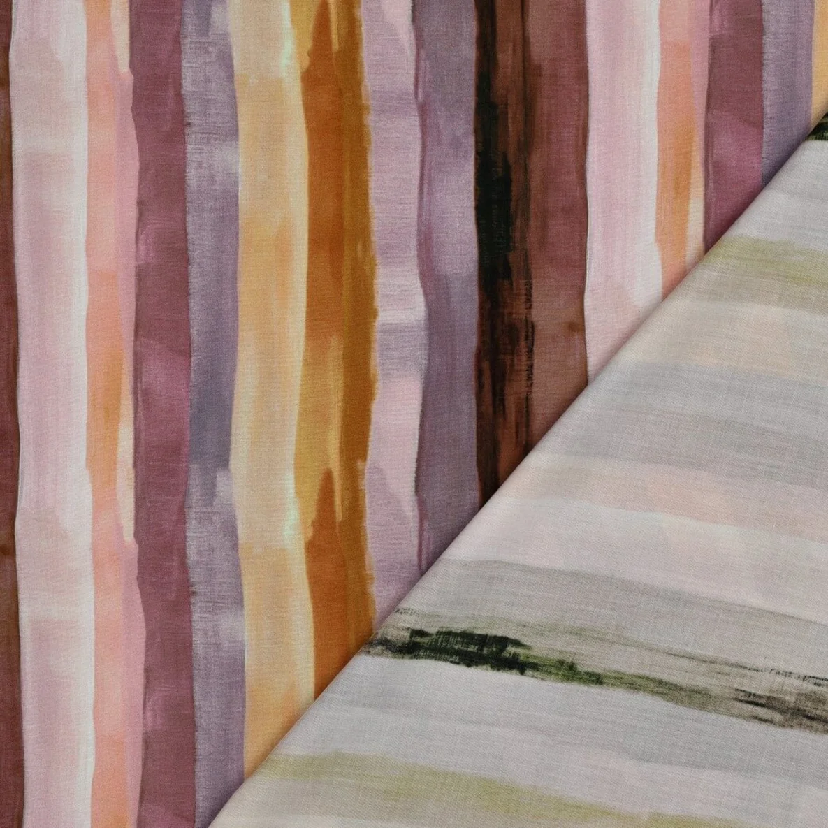 Viskose Digitaldruck Aquarellstreifen Mauve