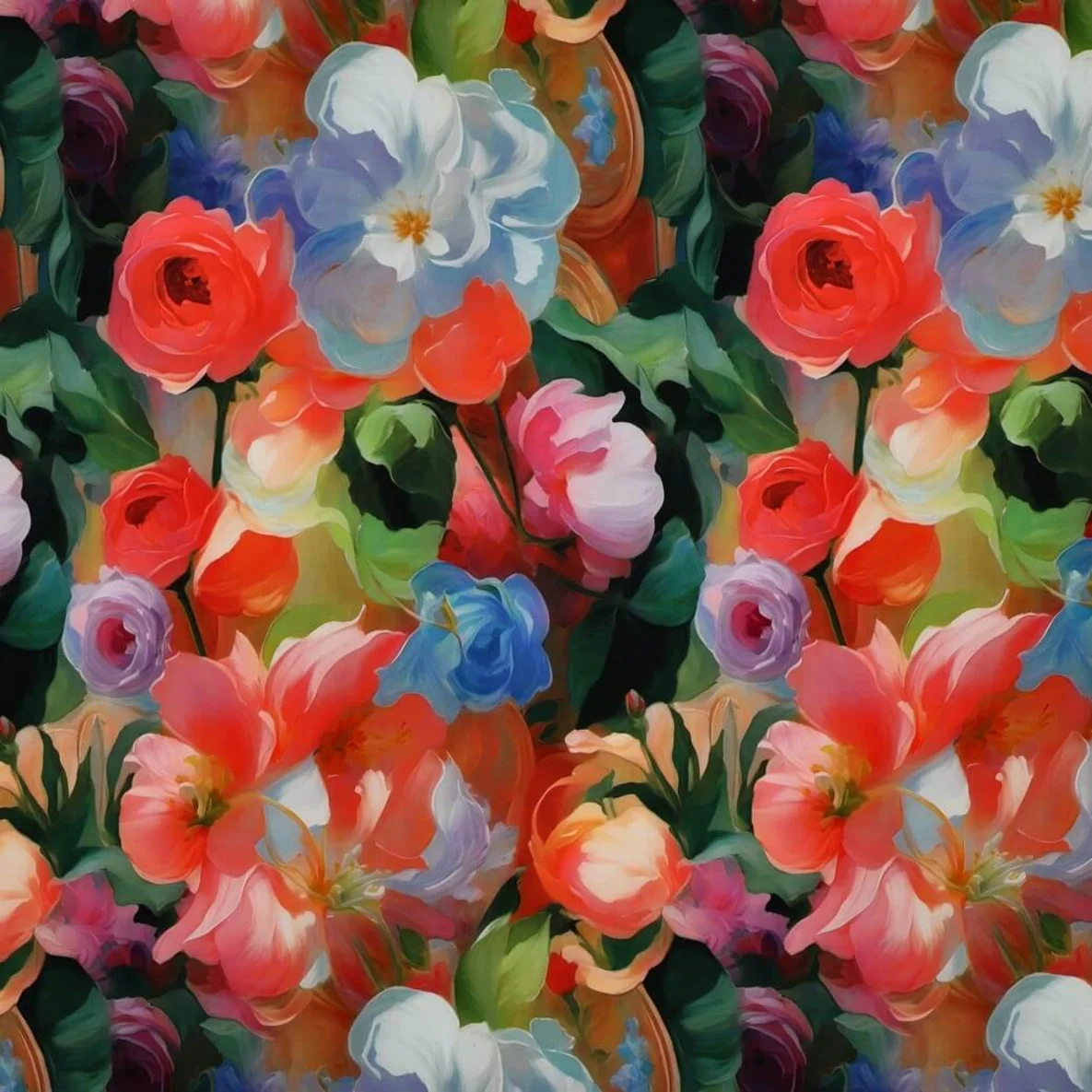 Viskose Digitaldruck Blumen Multicolor