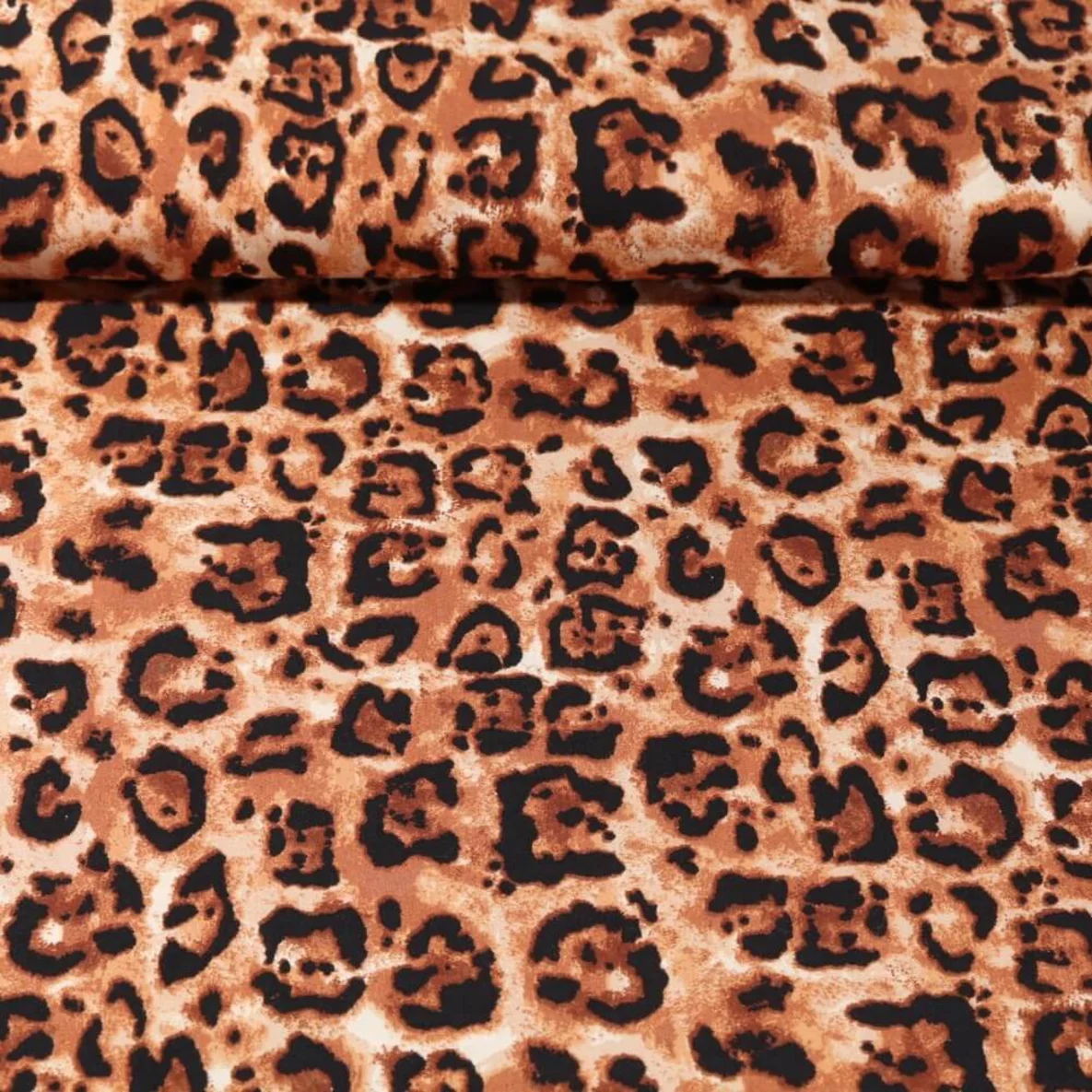 Viskose Gepardmuster Beige Schwarz