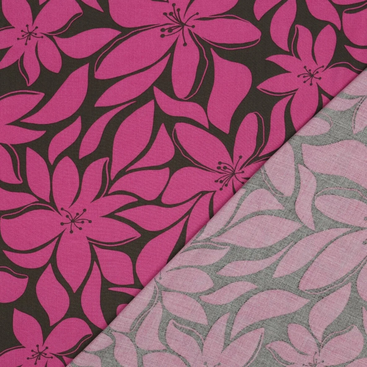 Viskose Große Blüten Khaki