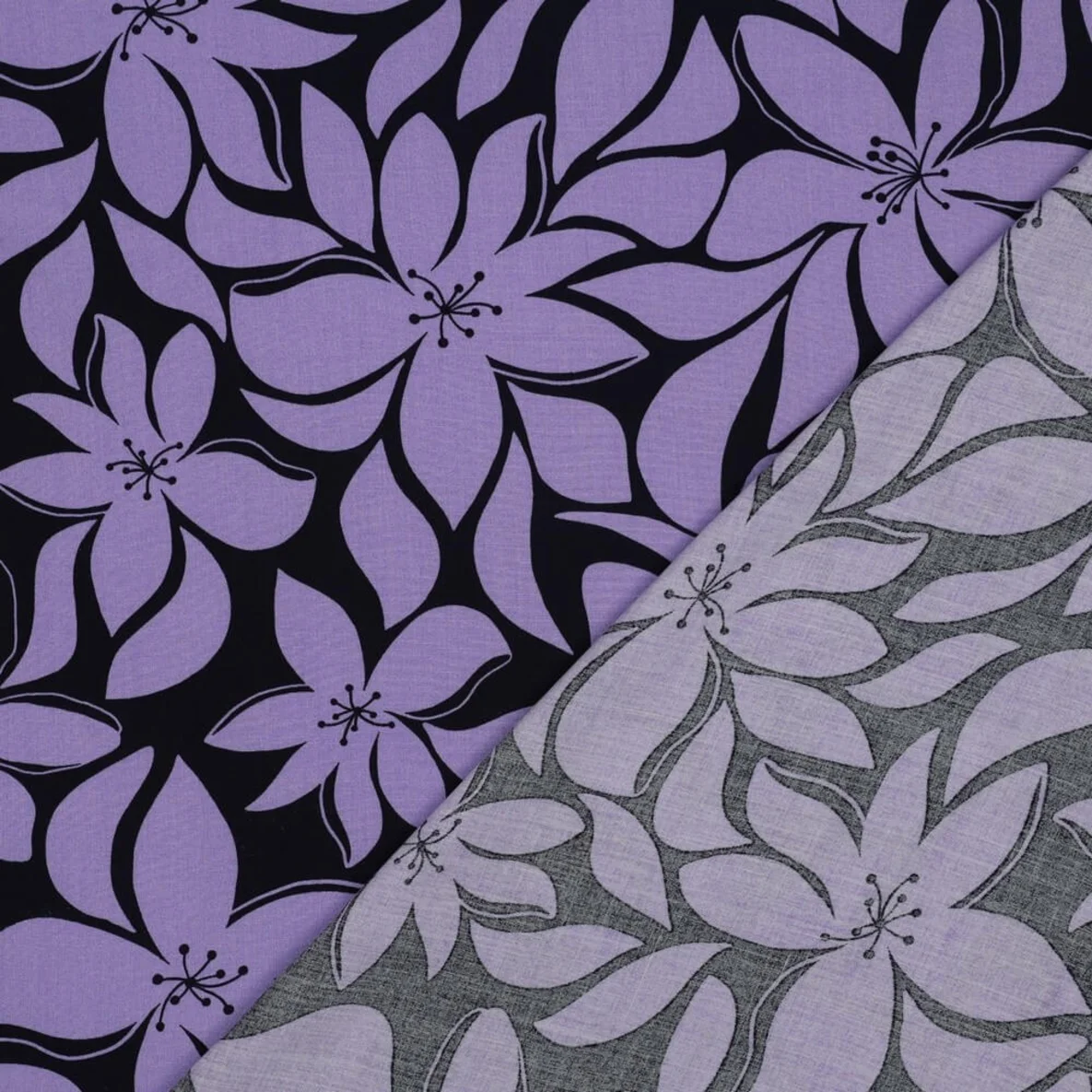 Viskose Große Blüten Navy