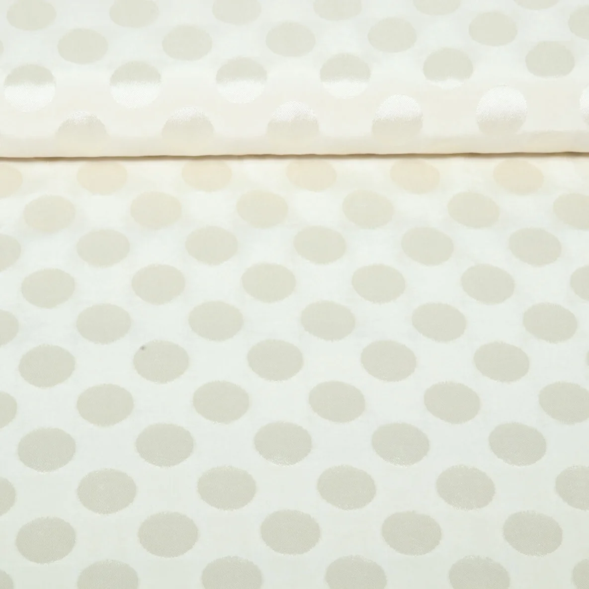 Viskose Jacquard Punkte Ecru
