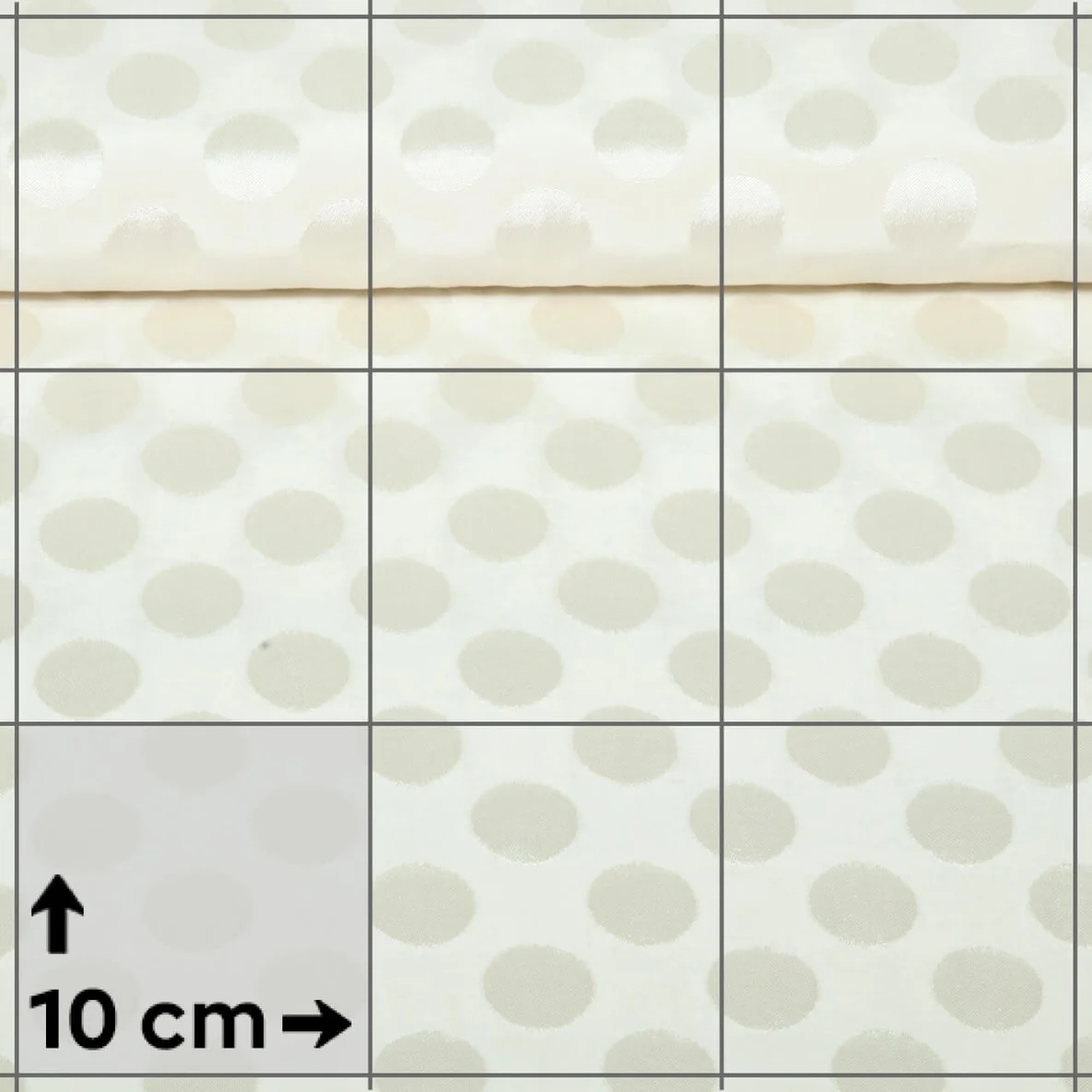 Viskose Jacquard Punkte Ecru