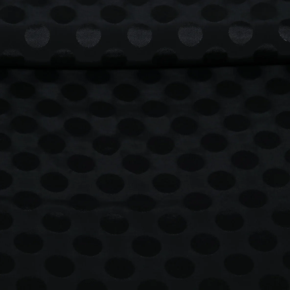 Viskose Jacquard Punkte Schwarz