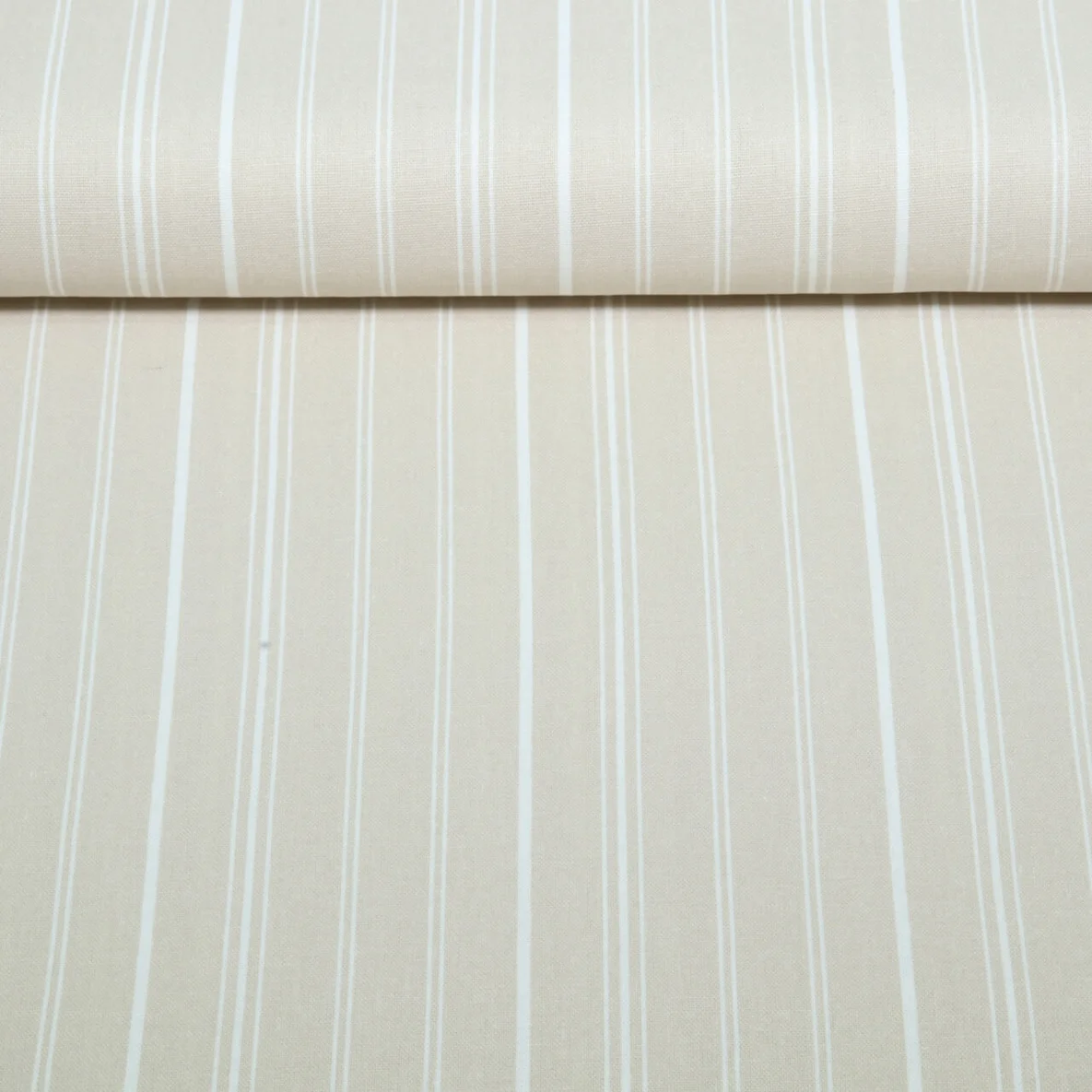 Viskose-Leinen Streifenmix Beige Weiß