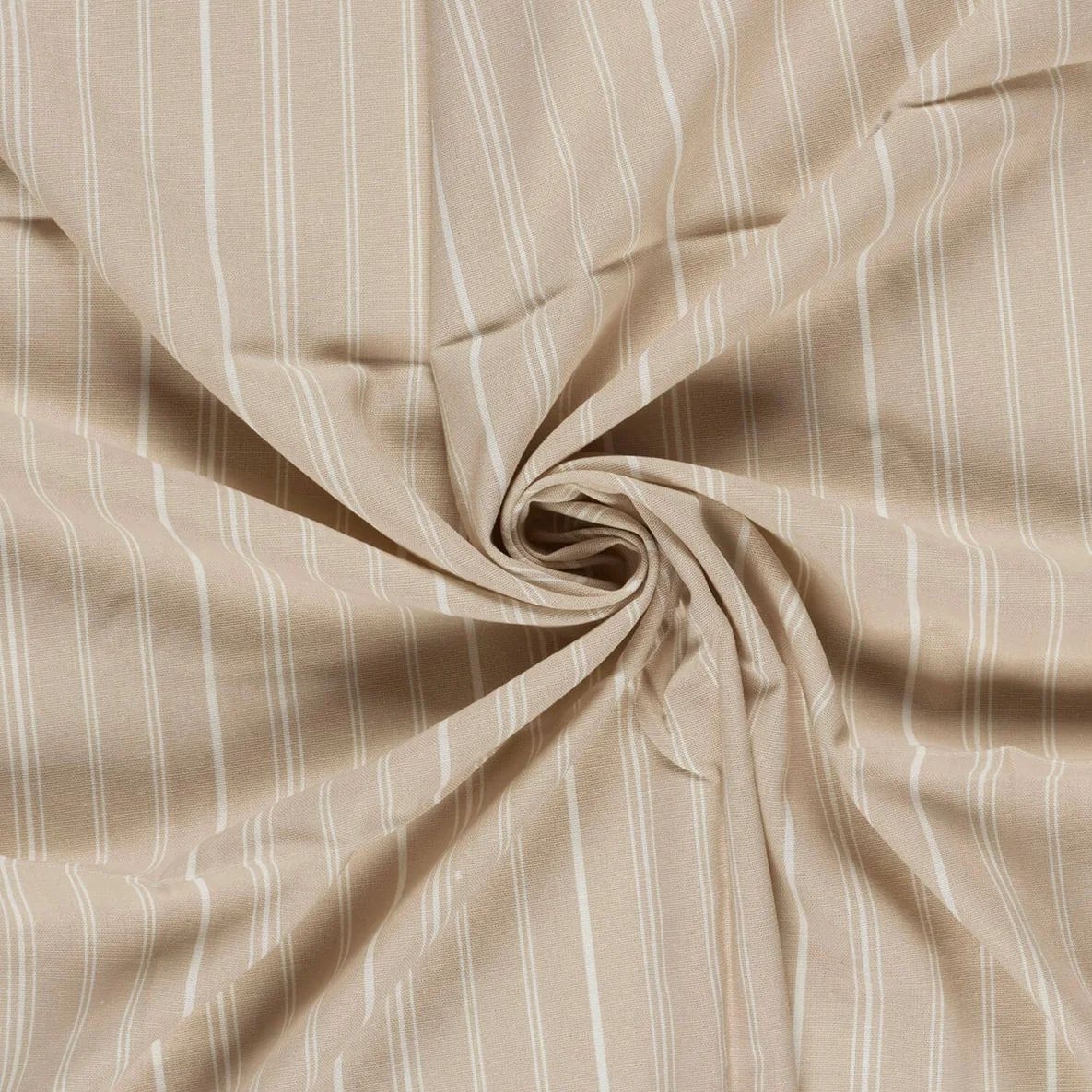 Viskose-Leinen Streifenmix Beige Weiß