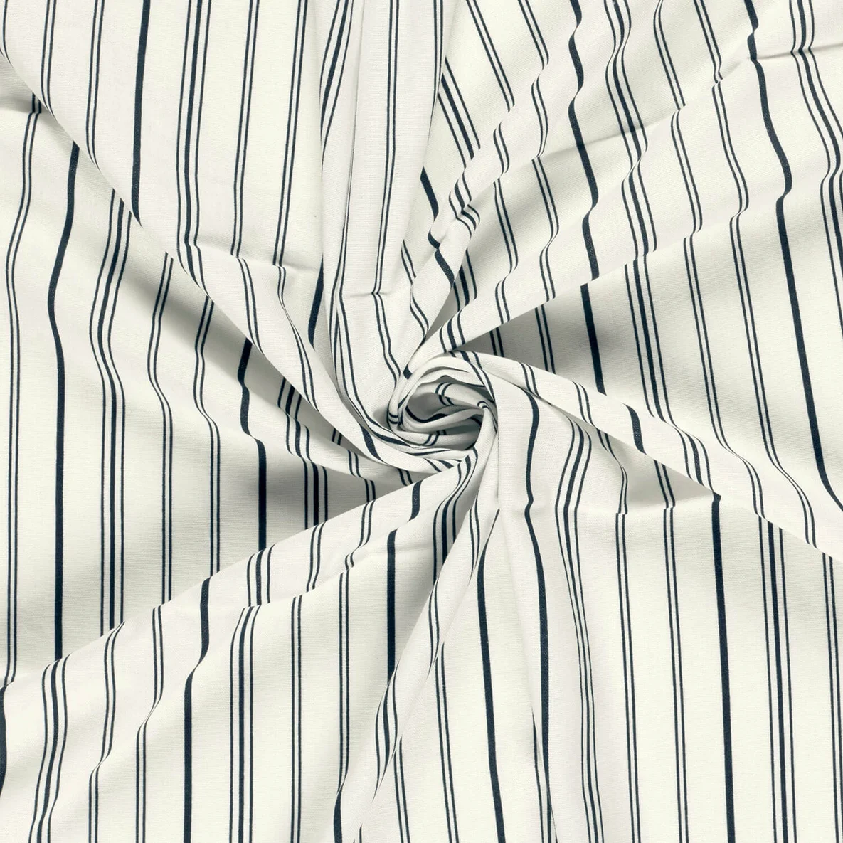 Viskose-Leinen Streifenmix Weiß Blau