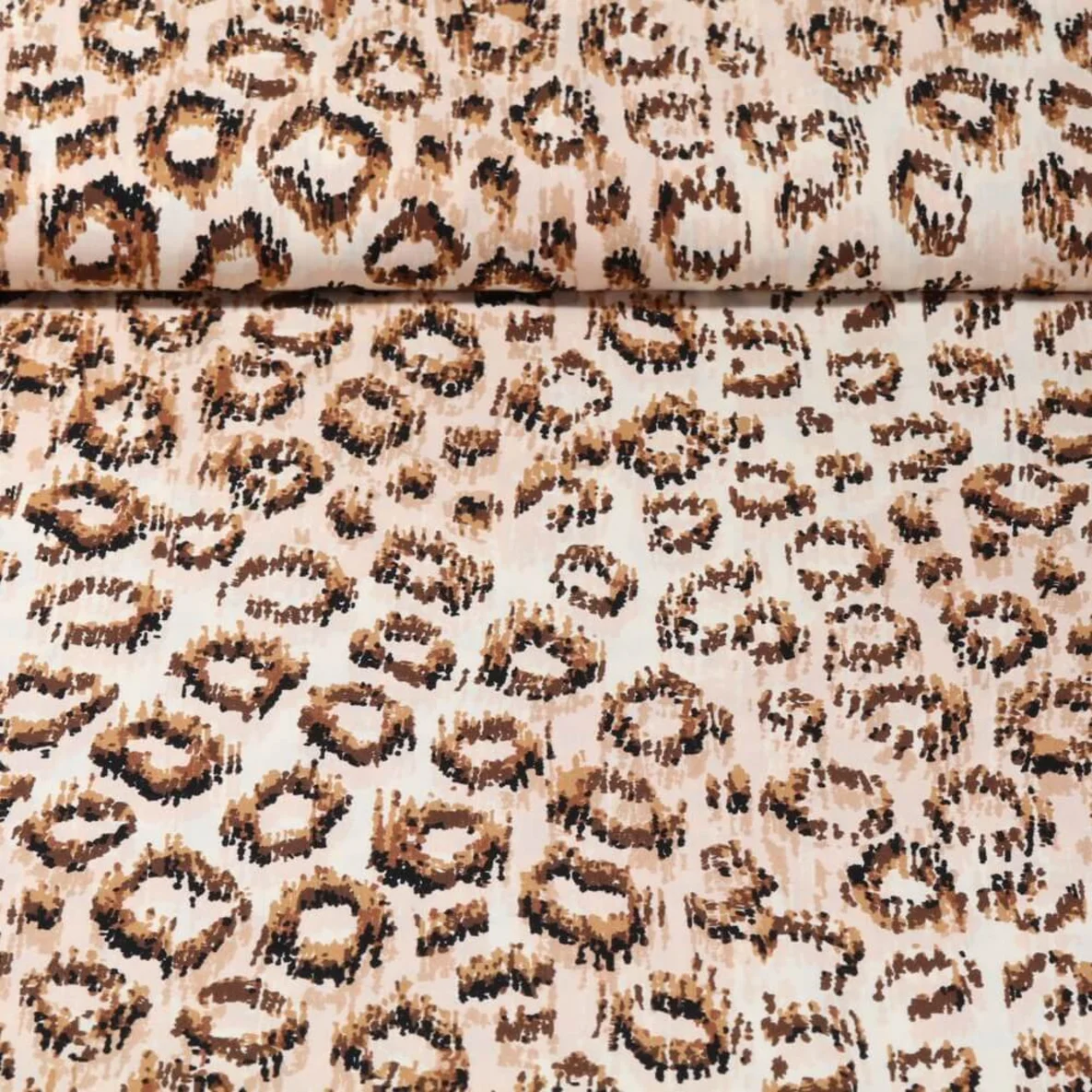 Viskose Leomuster Gestrichelt Beige