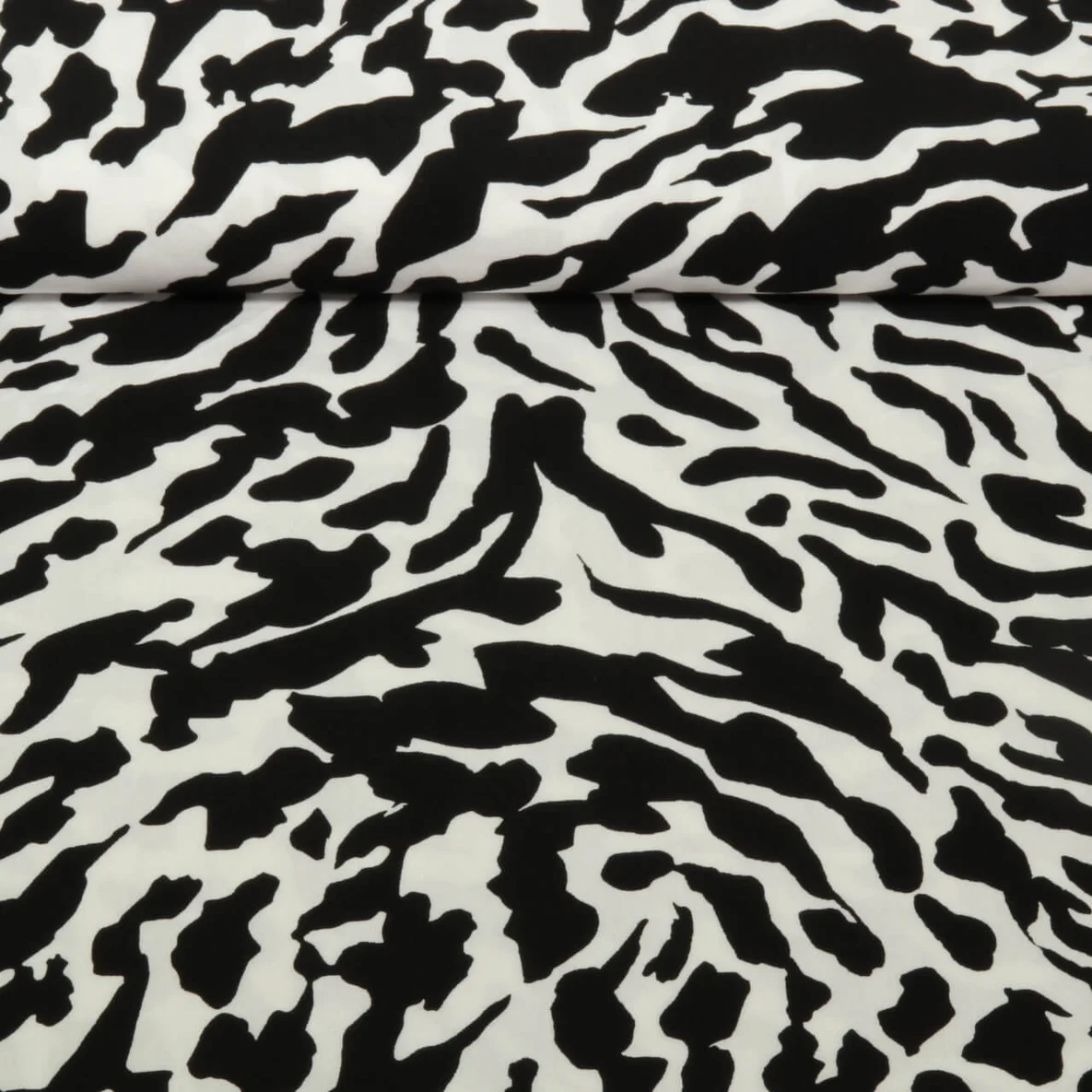 Viskose Popeline Bambus Tiger Weiß