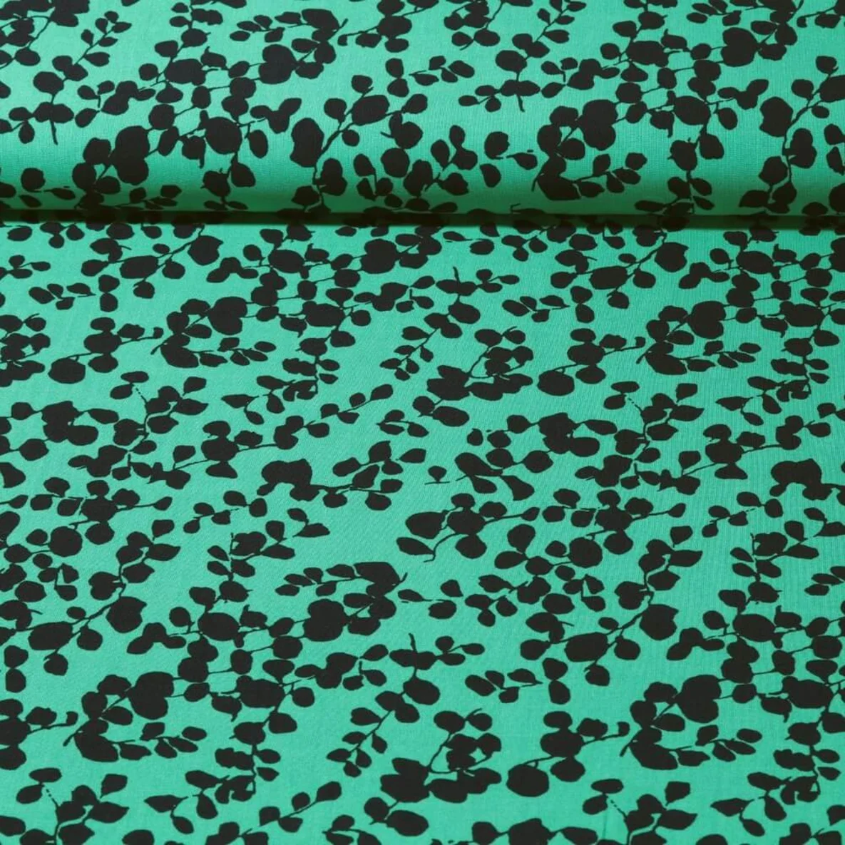 Viskose Popeline Blätterzweige Grün