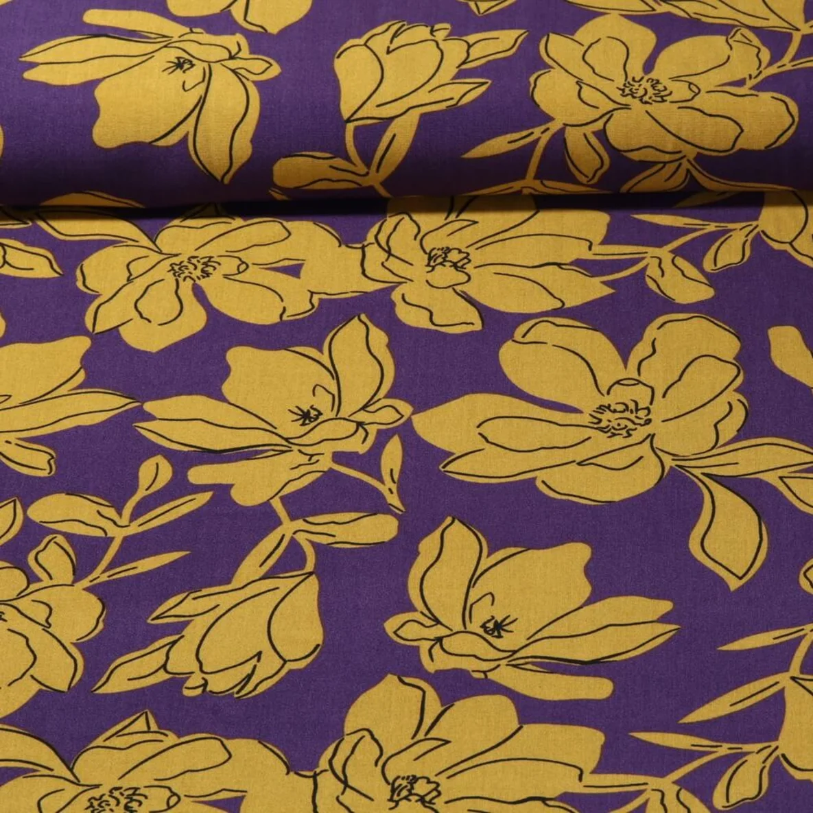 Viskose Popeline Blüten Lila