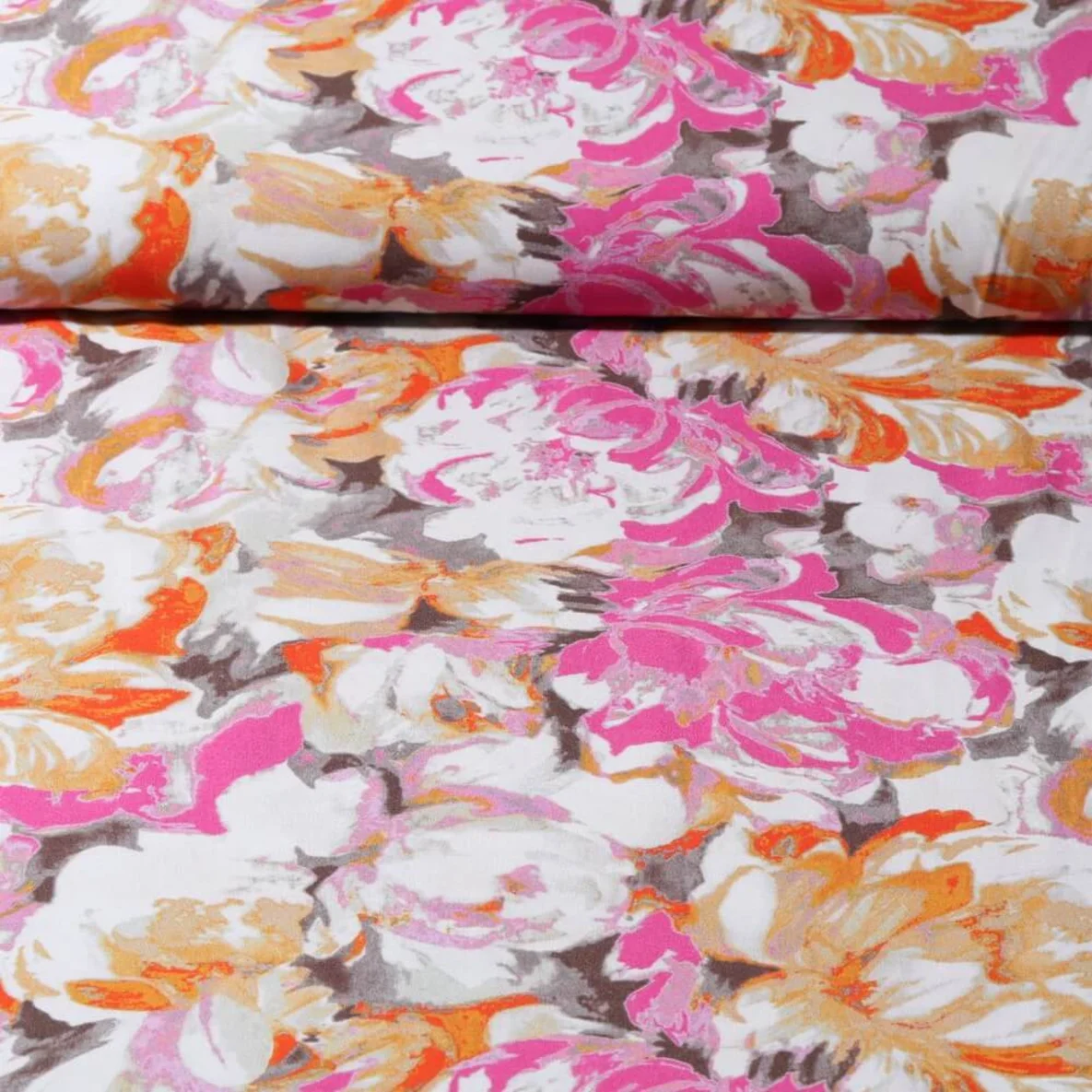 Viskose Popeline Blütentraum Pink