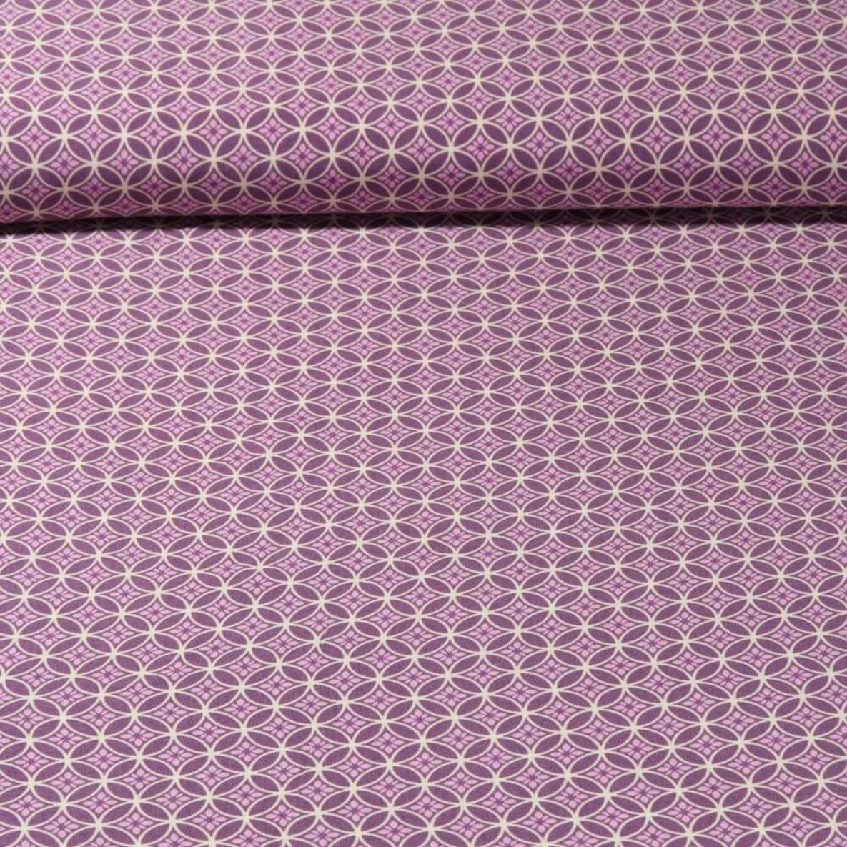 Viskose Popeline Blumenkreise Malve