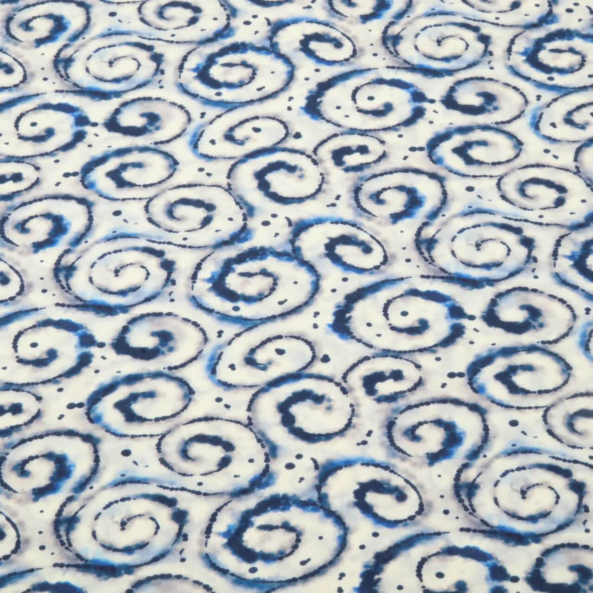 Viskose-Popeline Digitaldruck Tie Dye Blau