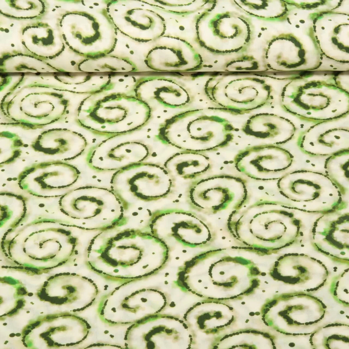 Viskose-Popeline Digitaldruck Tie Dye Grün