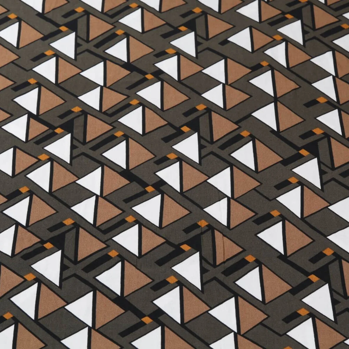 Viskose Popeline Dreiecke Khaki