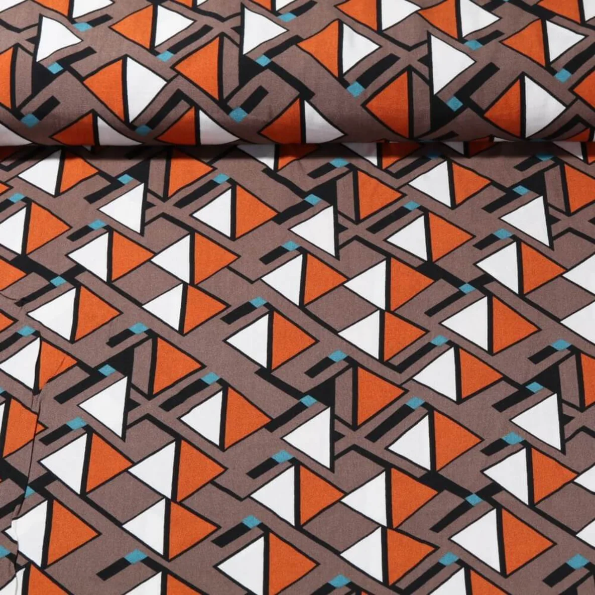 Viskose Popeline Dreiecke Taupe