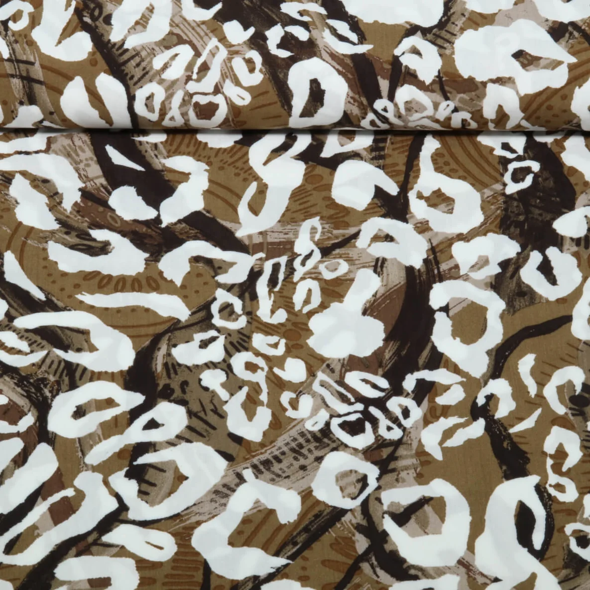 Viskose Popeline Leo Abstrakt Braun