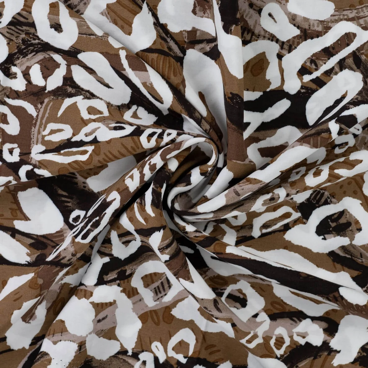 Viskose Popeline Leo Abstrakt Braun