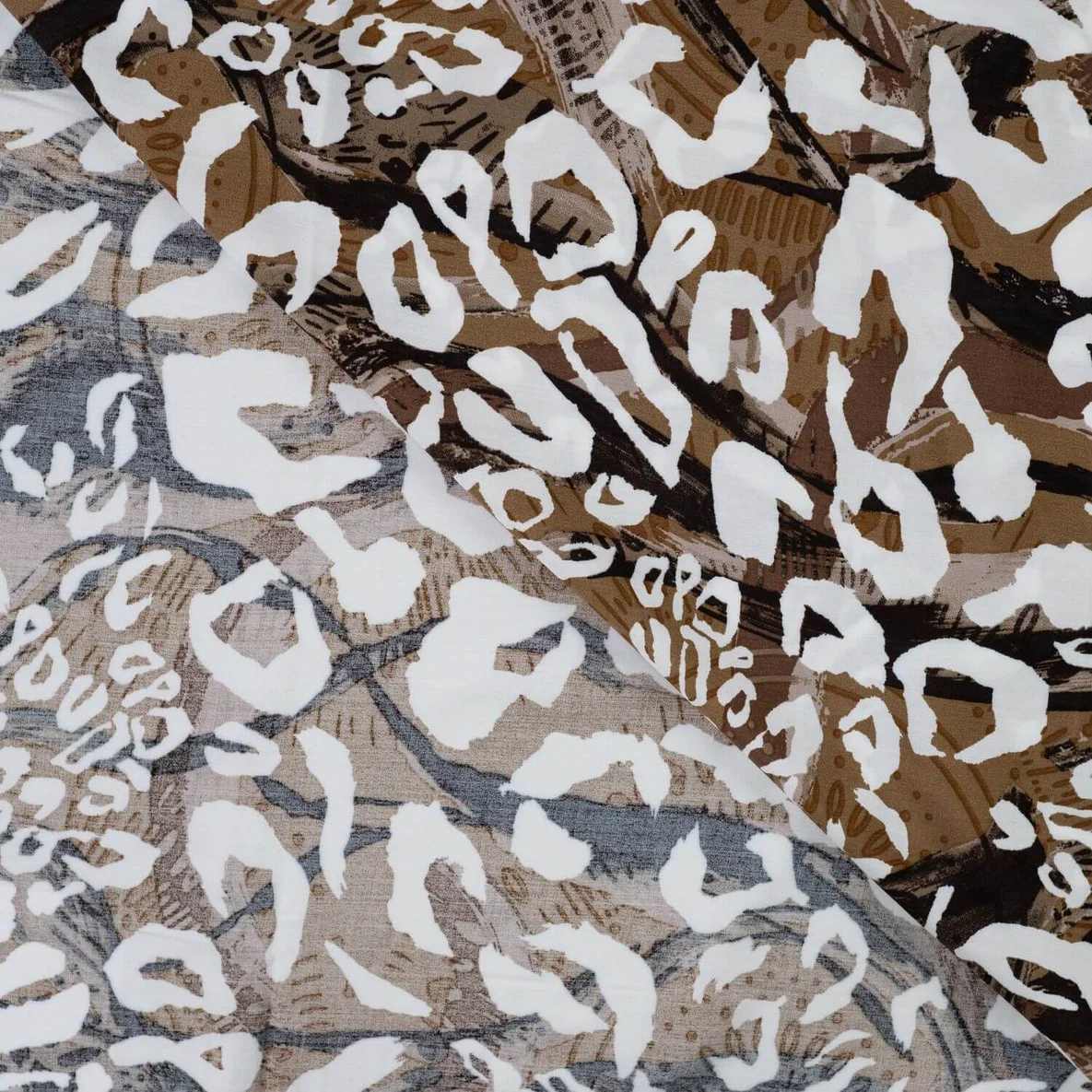 Viskose Popeline Leo Abstrakt Braun