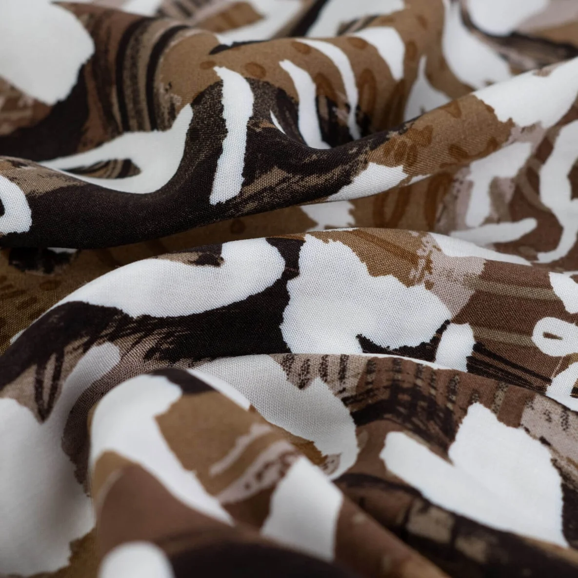 Viskose Popeline Leo Abstrakt Braun