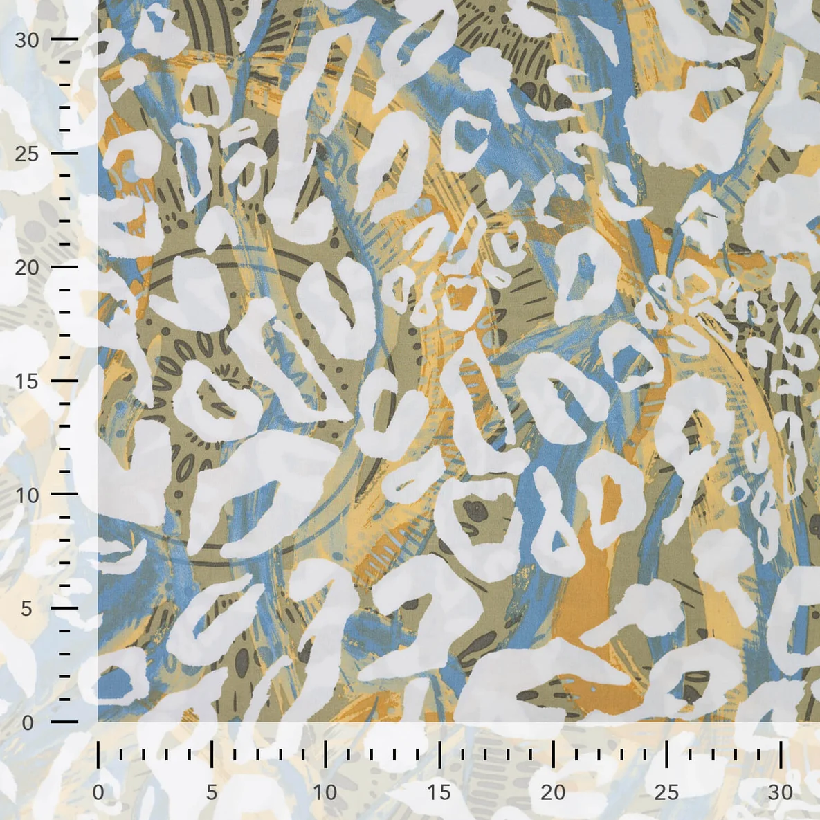 Viskose Popeline Leo Abstrakt Khaki