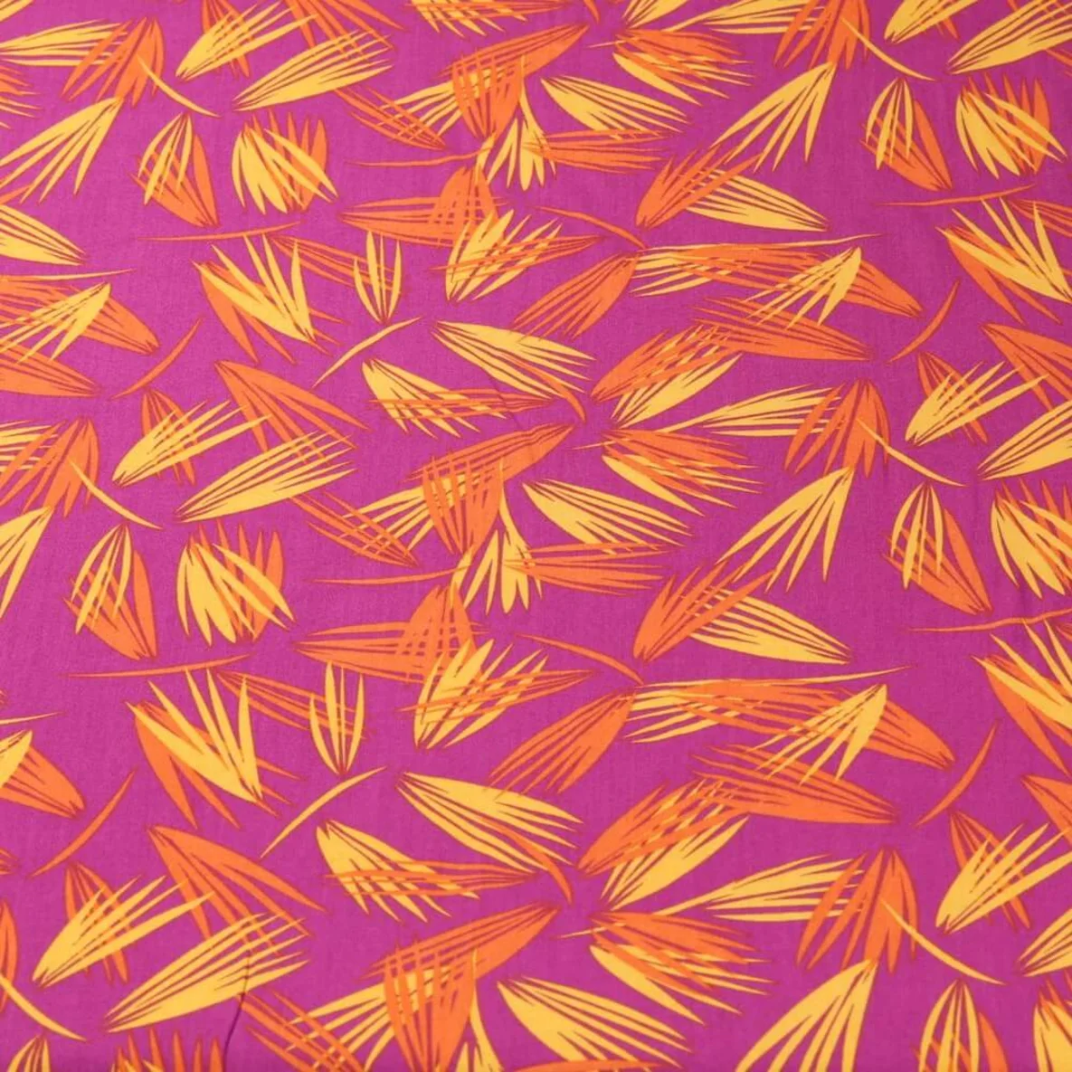 Viskose Popeline Palmen Magenta