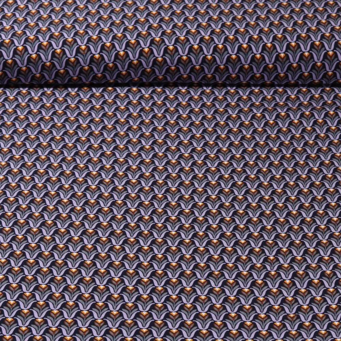 Viskose Popeline Tulpen Navy