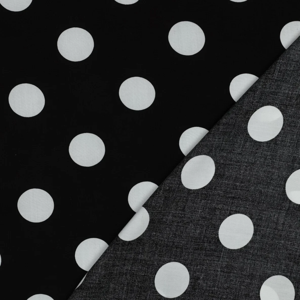 Viskose  Punkte Groß Schwarz Weiß