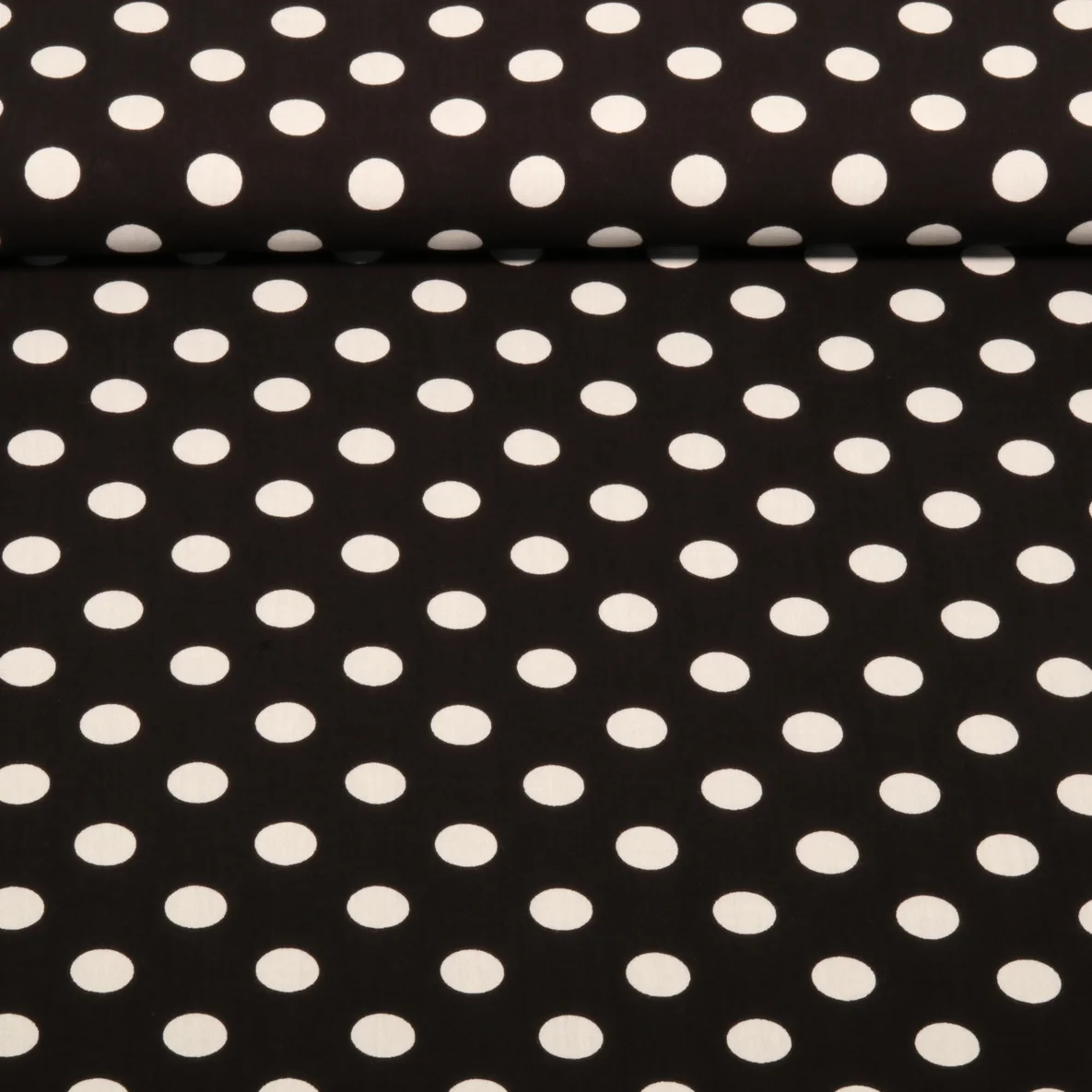 Viskose  Punkte Klein Schwarz Weiß