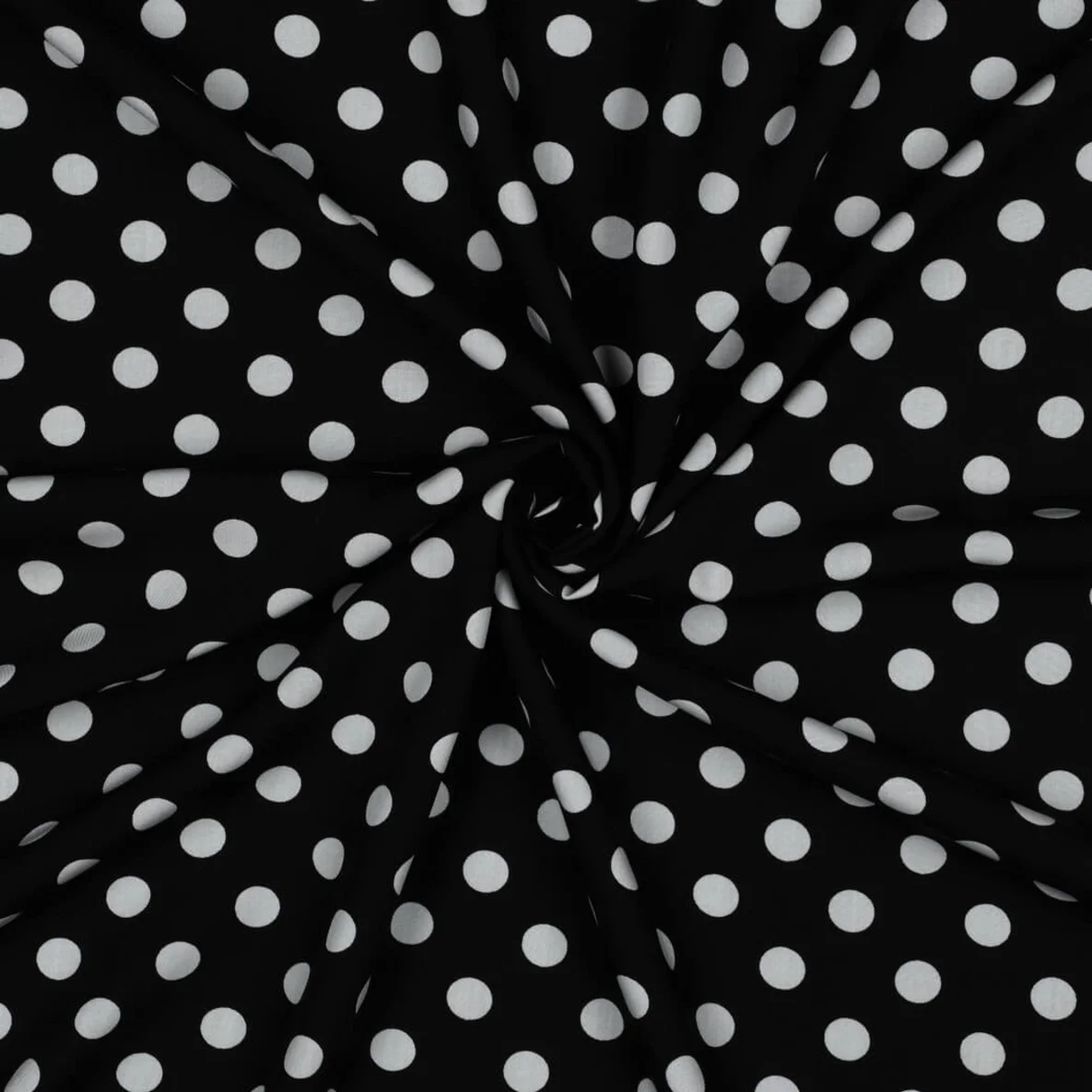 Viskose  Punkte Klein Schwarz Weiß