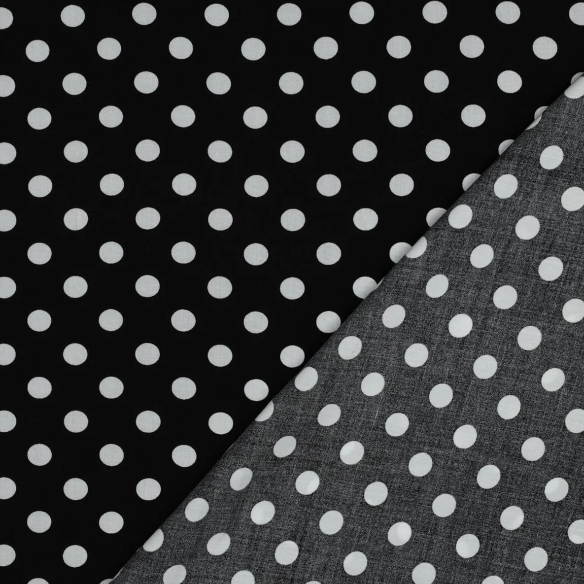 Viskose  Punkte Klein Schwarz Weiß