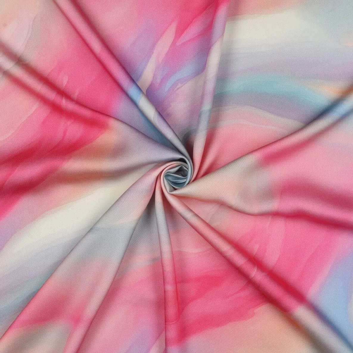 Viskose Satin Digital Abstrakt Rosa