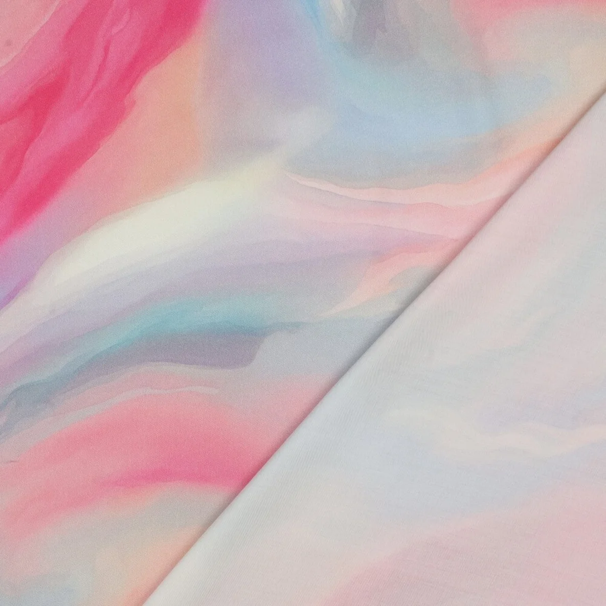 Viskose Satin Digital Abstrakt Rosa