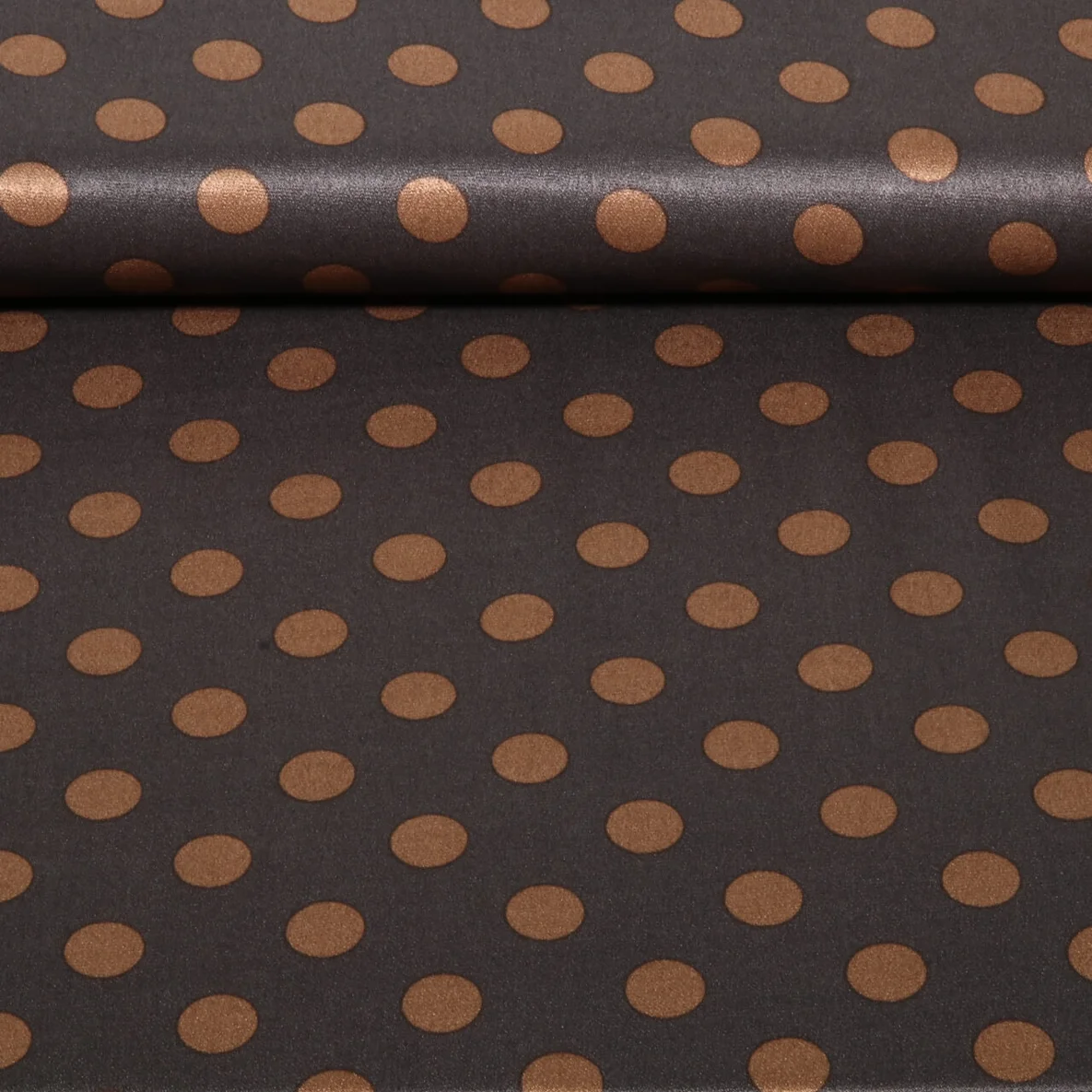 Viskose-Satin Punkte Espresso Bronze