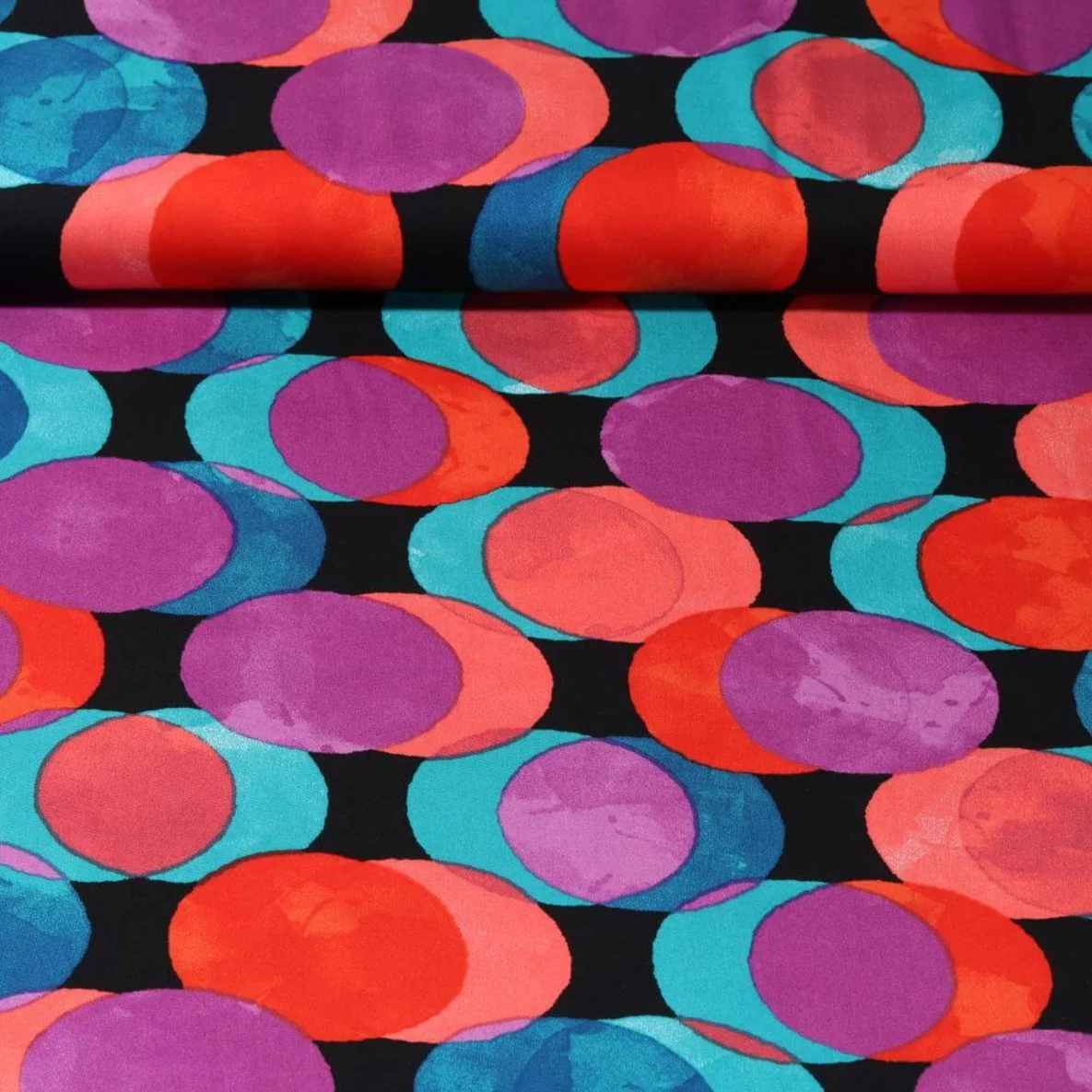 Viskose Satin Tupfen Rot