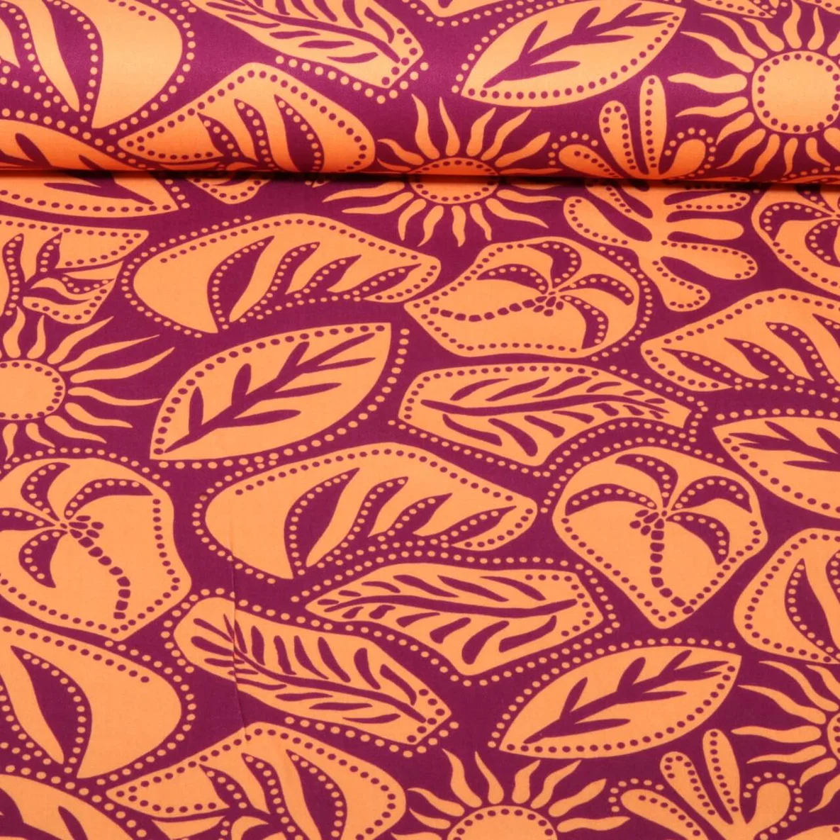 Viskose Stretch Tropical Aubergine