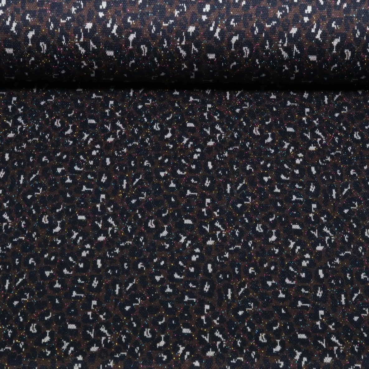 Viskose-Stricksweat Leo Lurex Espresso Navy Multicolor