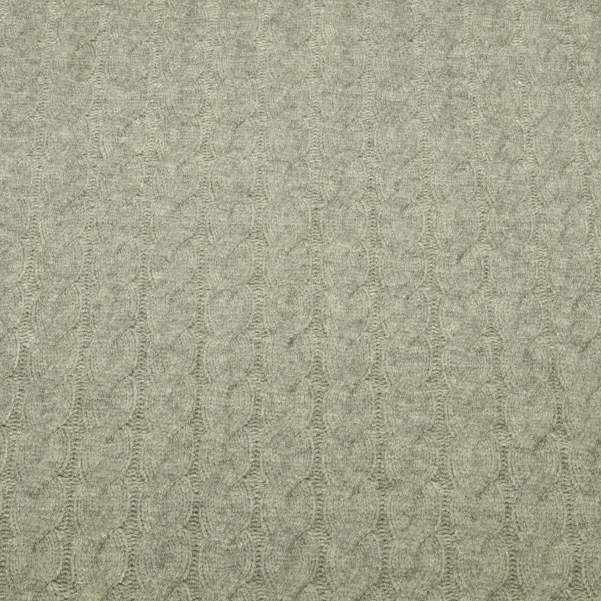 Viskose-Stricksweat Zopfmuster Uni Khaki Melange