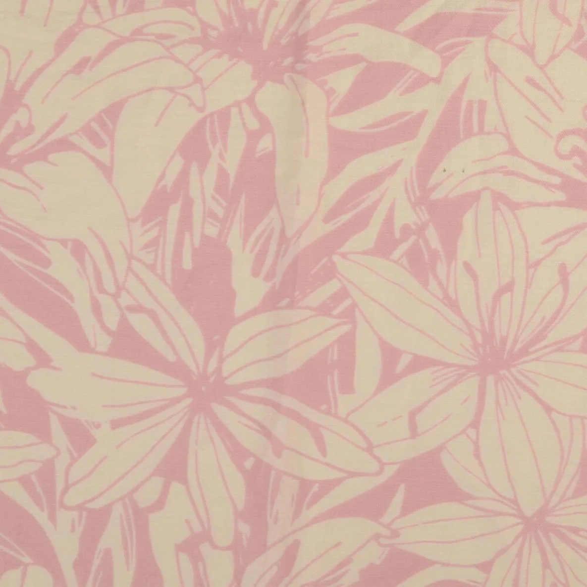 Viskose Twill Große Lilien Rosa
