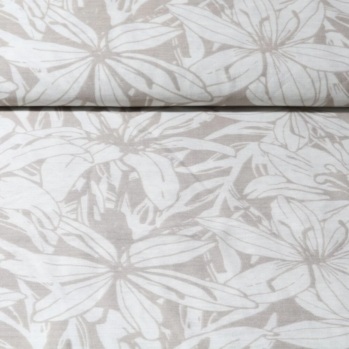 Viskose Twill Große Lilien Sand