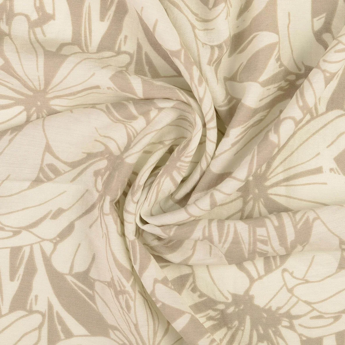 Viskose Twill Große Lilien Sand