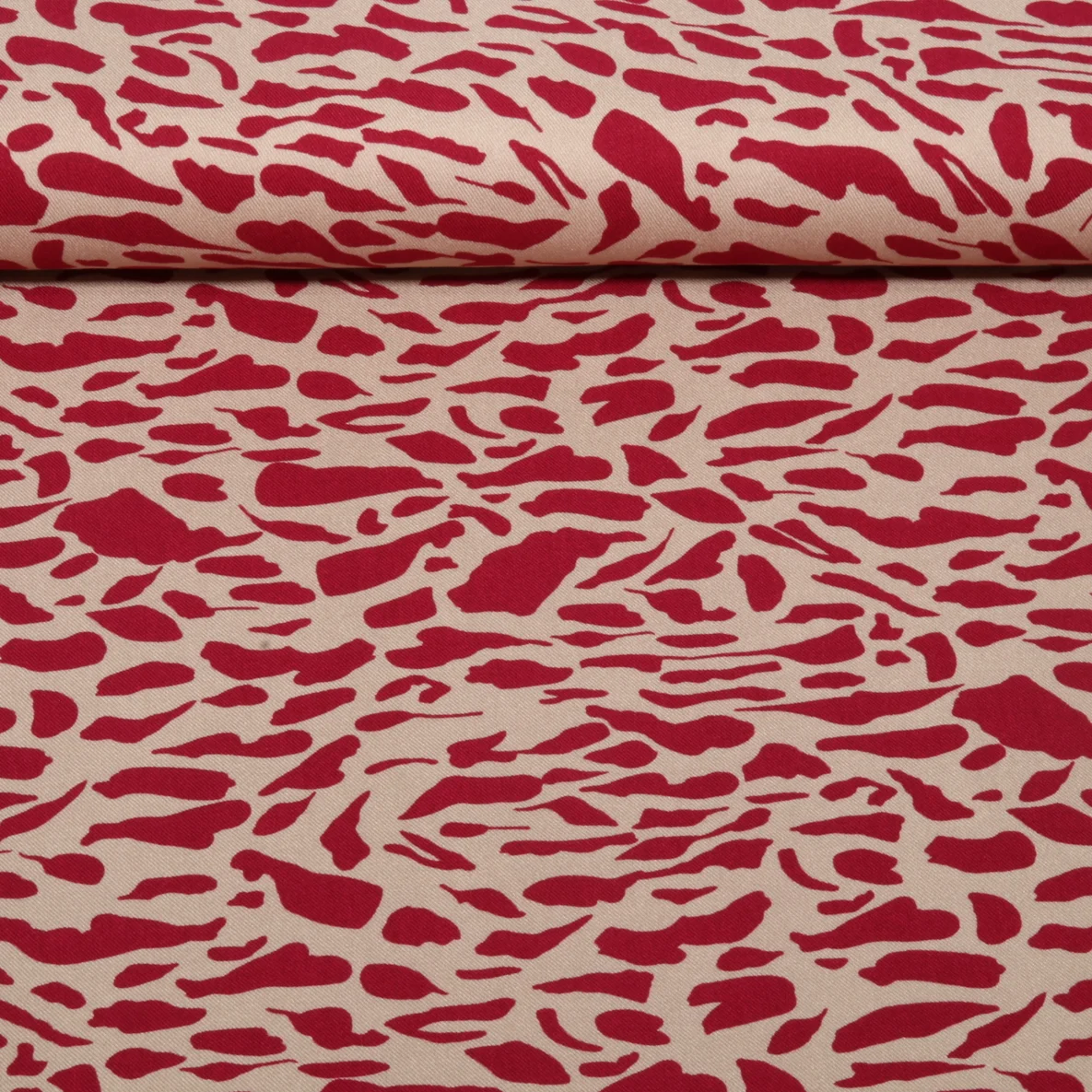 Viskose Twill Leo Beige Rot