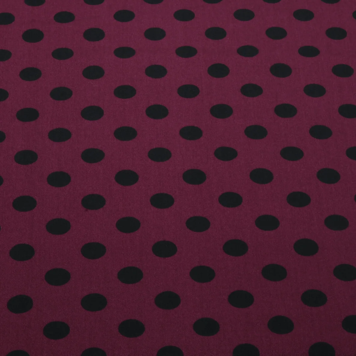 Viskose-Twill Punkte Bordeaux Schwarz