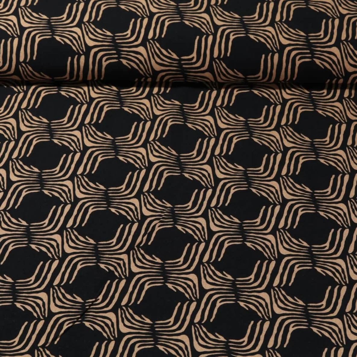 Viskose Twill Retro Schwarz Sand