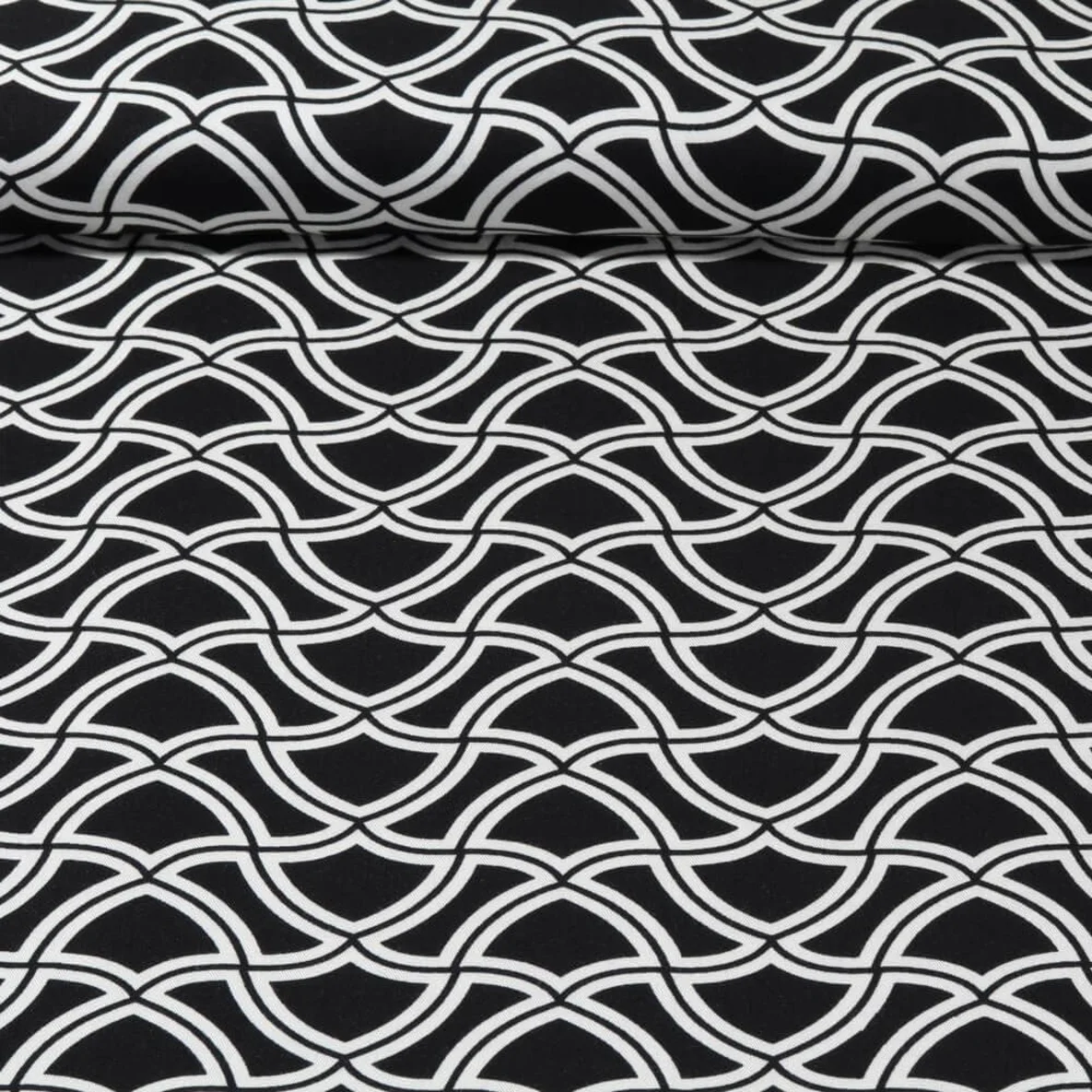 Viskose Twill Wellen Schwarz