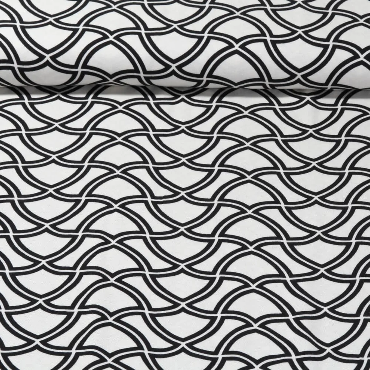 Viskose Twill Wellen Wollweiß