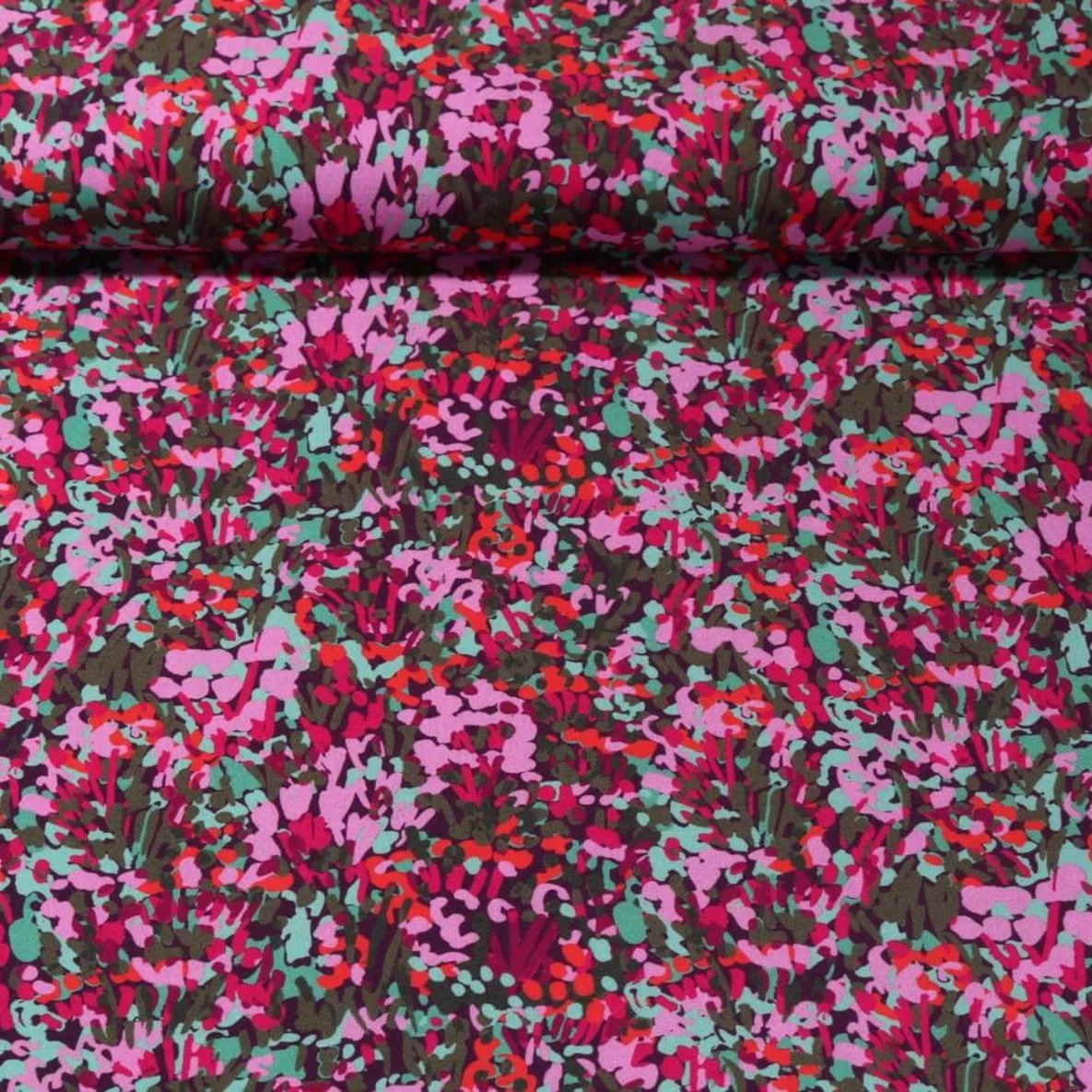 Viskose Webware "Garden" Rot